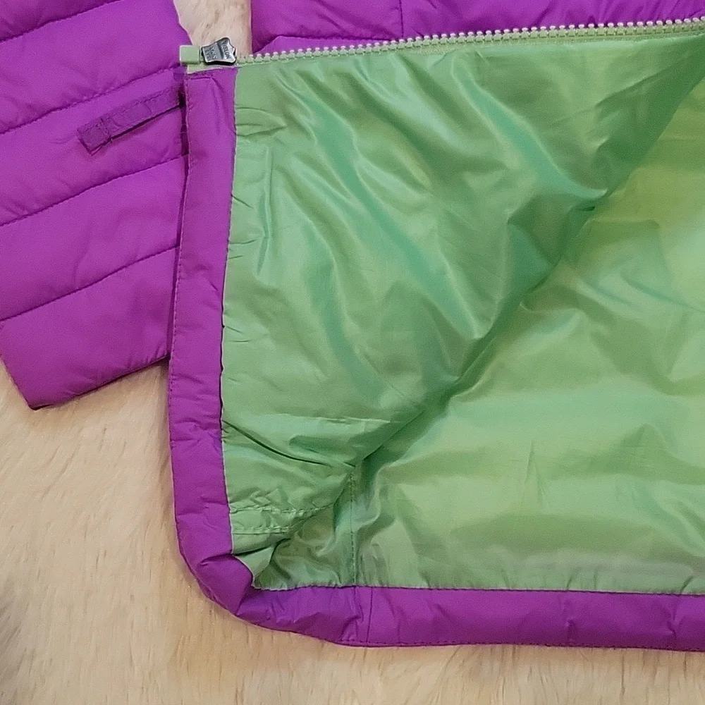 Land's End Kids FeatherFree Insulated Packable Jacket Purple Girls Size L 10/12